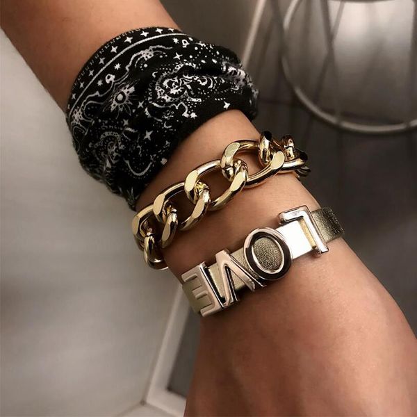 2pcs/lot punk exaggerated thick chain bracelet bangle jewelry women fashion hippie charms hand cuff female accessories gifts, Black
2pcs/lot punk exaggerated thick chain bracelet bangle jewelry women fashion hippie charms hand cuff female accessories gifts, Black
