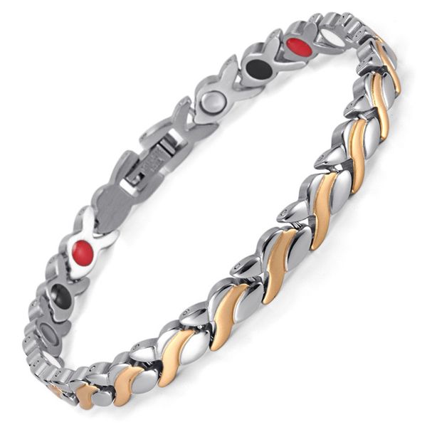 link, chain health magnetic bracelet for women stainless steel bracelets & bangles with germanium link, Black
link, chain health magnetic bracelet for women stainless steel bracelets & bangles with germanium link, Black