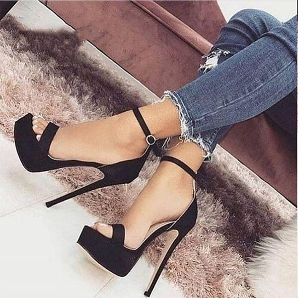 mazefeng 2020 new 14.5cm platform high heels sandals summer ankle strap open toe gladiator party dress women shoes size 42, Black
mazefeng 2020 new 14.5cm platform high heels sandals summer ankle strap open toe gladiator party dress women shoes size 42, Black
