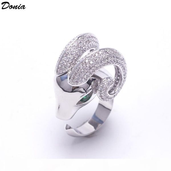 donia jewelry ring fashion set zircon sheep head ring european and american creative men and women's ring, Silver
donia jewelry ring fashion set zircon sheep head ring european and american creative men and women's ring, Silver