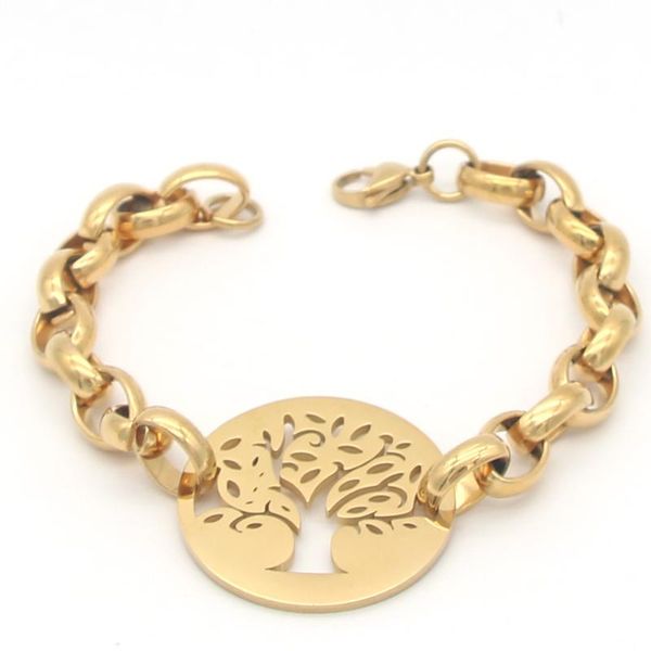 fashion bracelet stainless steel gold tree of life bangles for women jewelry gift la maxza, Black
fashion bracelet stainless steel gold tree of life bangles for women jewelry gift la maxza, Black