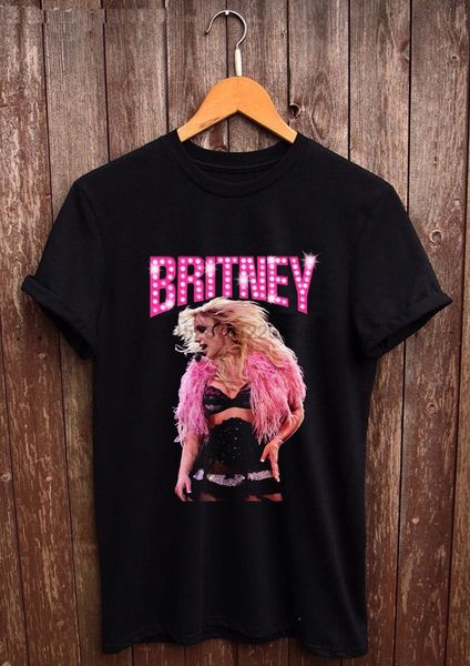 britney spears piece of me tour logo black t shirt man size