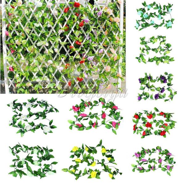 8.2ft fake silk roses ivy vine artificial flowers with green leaves for home wedding decoration hanging garland decor
8.2ft fake silk roses ivy vine artificial flowers with green leaves for home wedding decoration hanging garland decor