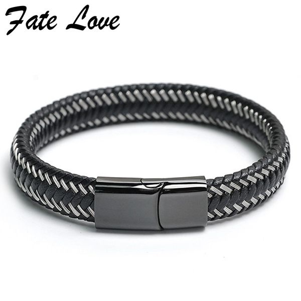 vintage black leather bracelets bangles men jewelry pulseira masculina handmade bracelet stainless steel clasp mens jewellery, Golden;silver
vintage black leather bracelets bangles men jewelry pulseira masculina handmade bracelet stainless steel clasp mens jewellery, Golden;silver