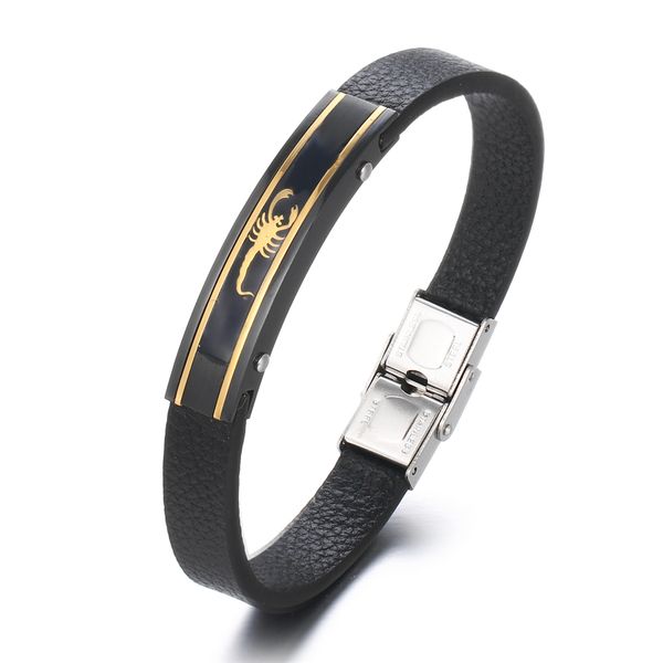 2020 charm jewelry stainless steel gold scorpion leather bracelet men vintage titanium steel men jewelry pulseira, Golden;silver
2020 charm jewelry stainless steel gold scorpion leather bracelet men vintage titanium steel men jewelry pulseira, Golden;silver