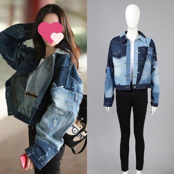 dilireba star same style 2020 spring and autumn new loose stitching denim coat coat women's two-piece suit fashion fsyep, Gray
dilireba star same style 2020 spring and autumn new loose stitching denim coat coat women's two-piece suit fashion fsyep, Gray