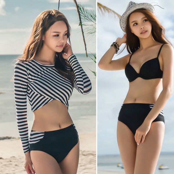 3pcs/set long sleeve swim crop shirt+push up bikini set rash guard tankinis high waist bathing swimsuit striped swimwear
3pcs/set long sleeve swim crop shirt+push up bikini set rash guard tankinis high waist bathing swimsuit striped swimwear