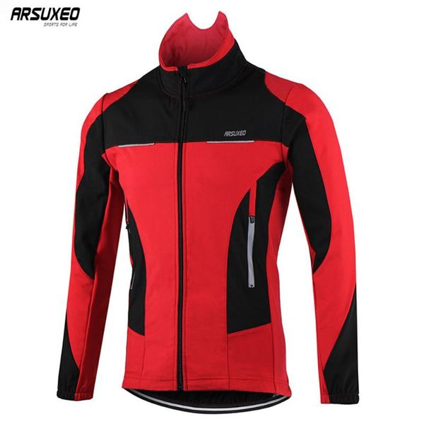 arsuxeo men's winter thermal fleece cycling jacket windproof waterproof mtb bike sports coat bicycle clothing reflective 15f, Black;red
arsuxeo men's winter thermal fleece cycling jacket windproof waterproof mtb bike sports coat bicycle clothing reflective 15f, Black;red