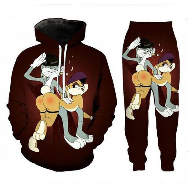 new men/womens bugs bunny funny 3d print fashion tracksuits hip hop pants + hoodies tz06, Gray
new men/womens bugs bunny funny 3d print fashion tracksuits hip hop pants + hoodies tz06, Gray