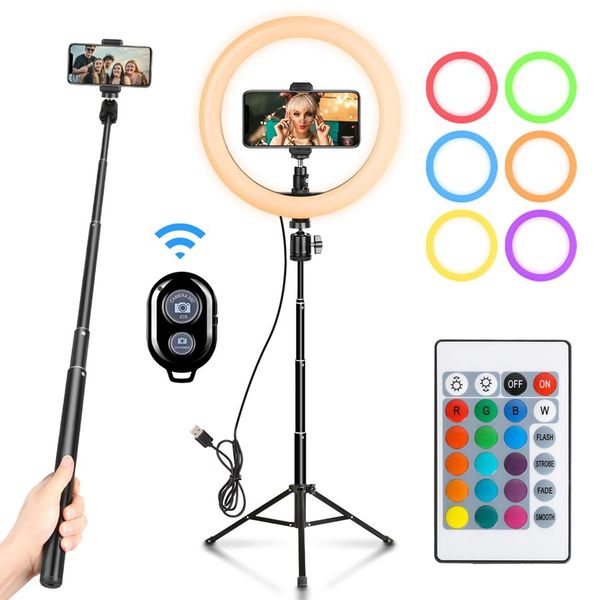 10 inch led rgb ring light floor lamp live studio video makeup fill light selfie with bluetooth tripod phone holder usb plug
10 inch led rgb ring light floor lamp live studio video makeup fill light selfie with bluetooth tripod phone holder usb plug
