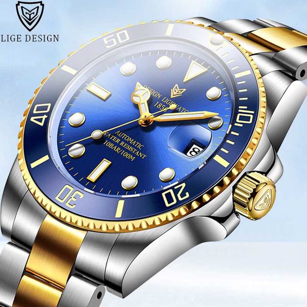 lige design men automatic watch sapphire luxury mechanical wristwatch stainless steel waterproof watch men mekaniska klockor+box, Slivery;brown
lige design men automatic watch sapphire luxury mechanical wristwatch stainless steel waterproof watch men mekaniska klockor+box, Slivery;brown