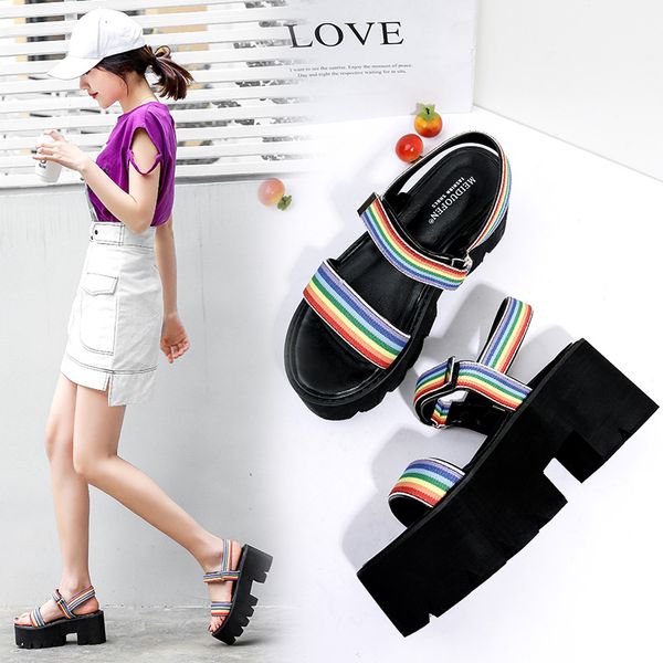 multicolored sandals comfort shoes for women with heel muffins shoe 2020 women's espadrilles platform summer heels, Black
multicolored sandals comfort shoes for women with heel muffins shoe 2020 women's espadrilles platform summer heels, Black