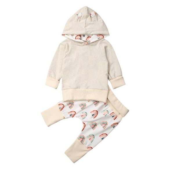 newborn clothes infant baby boy girl hooded rainbow long pants outfit set autumn clothes, Black;blue
newborn clothes infant baby boy girl hooded rainbow long pants outfit set autumn clothes, Black;blue