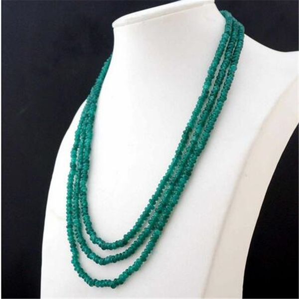 beau collier de perles émeraude vert à facettes naturelles 3 rangées 2x4mm, Silver
beau collier de perles émeraude vert à facettes naturelles 3 rangées 2x4mm, Silver