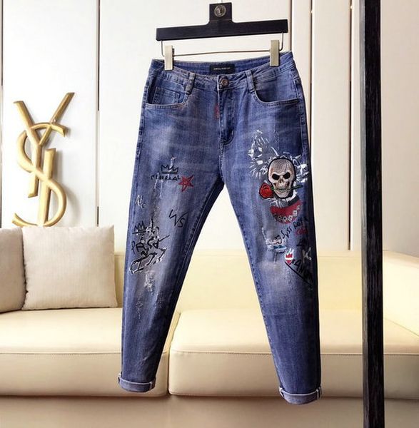 famous mens jeans mens ripped skinny slim elastic denim fit biker jeans fashion grinding car explosions mens designer skinny jeans, Blue
famous mens jeans mens ripped skinny slim elastic denim fit biker jeans fashion grinding car explosions mens designer skinny jeans, Blue