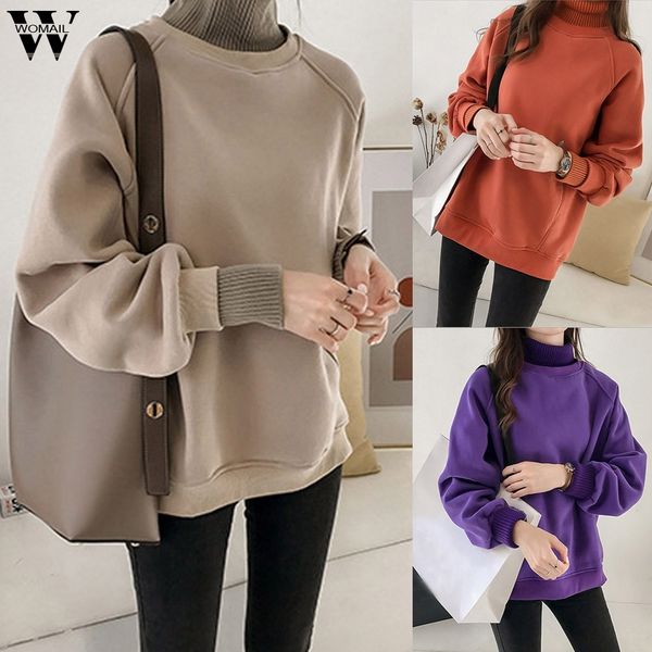 womail ladies lazy style high collar thicker sweatshirts winter sweatshirt fashion loose long sleeve pullover, Black
womail ladies lazy style high collar thicker sweatshirts winter sweatshirt fashion loose long sleeve pullover, Black