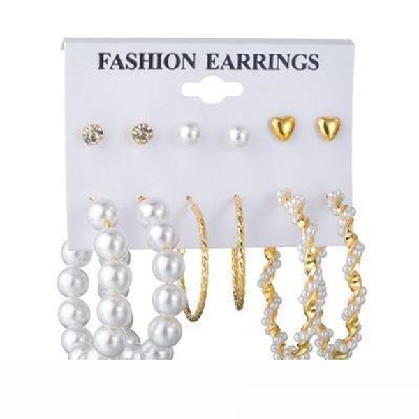 12pcs simulation pearl long earrings women white round pearl wedding pendant earrings trendy circle brincos, Golden;silver
12pcs simulation pearl long earrings women white round pearl wedding pendant earrings trendy circle brincos, Golden;silver