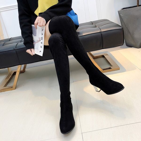 size 35-43 winter over the knee boots women stretch fabric women thigh high woman shoes long feminina, Black
size 35-43 winter over the knee boots women stretch fabric women thigh high woman shoes long feminina, Black