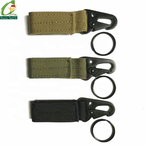 12cm nylon strap loop and hoop hawk type carabiner tactical key chain, Silver
12cm nylon strap loop and hoop hawk type carabiner tactical key chain, Silver