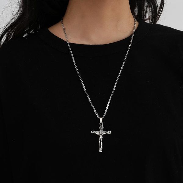 lacteo simple minimalist cross pendant necklace neo gothic stainless steel fine chain choker necklace jewelry for women and men, Silver
lacteo simple minimalist cross pendant necklace neo gothic stainless steel fine chain choker necklace jewelry for women and men, Silver