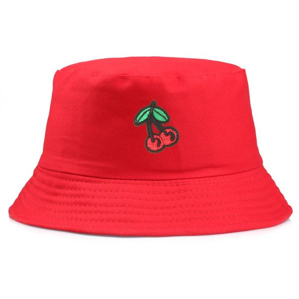 cotton bucket hat cute cherry fruit embroidery wide brim fisherman cap 449f, Blue;gray 
cotton bucket hat cute cherry fruit embroidery wide brim fisherman cap 449f, Blue;gray