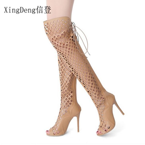 xingdeng женщины длинные высокие каблуки мотоцикл обувь дамы тонкие каблуки zip узелок hollow лето peep toe езда сапоги 32-43 air mesh, Black
xingdeng женщины длинные высокие каблуки мотоцикл обувь дамы тонкие каблуки zip узелок hollow лето peep toe езда сапоги 32-43 air mesh, Black