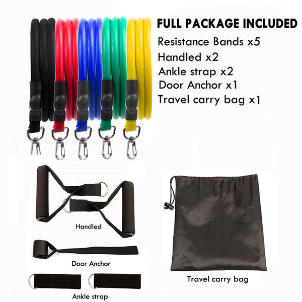 11pcs/set resistance bands yoga exercises fitness rubber tubes band pull rope fitness training workout yoga equippments
11pcs/set resistance bands yoga exercises fitness rubber tubes band pull rope fitness training workout yoga equippments