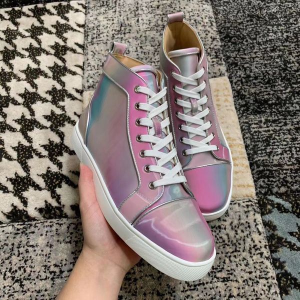 лучшие качества high-top повседневная обувь блестящая кожа red bottom sneaker роскошная тренажёры женщин mens платья партии basket homme eu3, Black
лучшие качества high-top повседневная обувь блестящая кожа red bottom sneaker роскошная тренажёры женщин mens платья партии basket homme eu3, Black