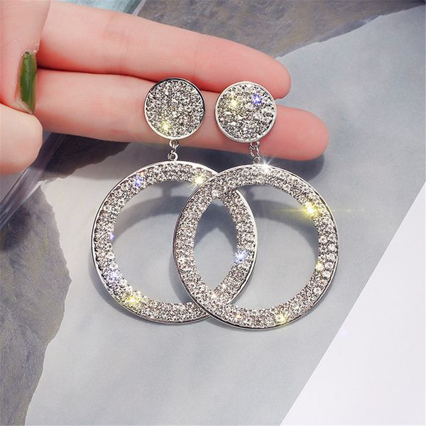 fashion shining circle luxury drop earrings precision inlay gold silver color rhinestone earrings for women wedding party jewelry, Golden;silver
fashion shining circle luxury drop earrings precision inlay gold silver color rhinestone earrings for women wedding party jewelry, Golden;silver