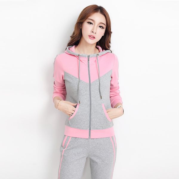 amberheard women sporting suit autumn winter patchwork women hooded sweatshirt+pant sweat suit two piece set tracksuit for, Gray
amberheard women sporting suit autumn winter patchwork women hooded sweatshirt+pant sweat suit two piece set tracksuit for, Gray