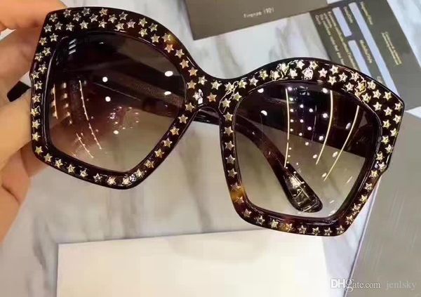 women star stud 3870s oversized tortoise brown gradient sunglasses fashion sun glasses new with box, White;black
women star stud 3870s oversized tortoise brown gradient sunglasses fashion sun glasses new with box, White;black