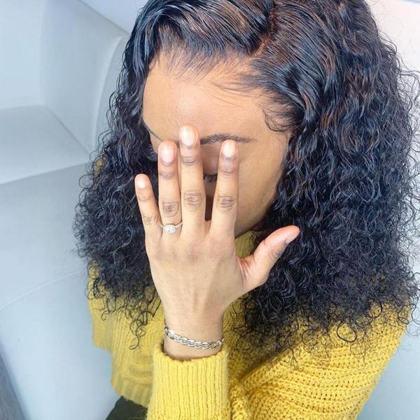 150% density curly lace front human hair wigs 13x4 for black women bleached knots remy brazilian hair with baby pre plucked, Black;brown 
150% density curly lace front human hair wigs 13x4 for black women bleached knots remy brazilian hair with baby pre plucked, Black;brown
