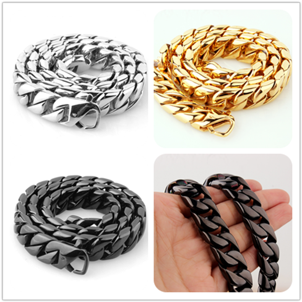 new arrival gold black color heavy 15mm curb cuban casting chain necklace & bracelet 316l stainless steel mens jewelry, Silver
new arrival gold black color heavy 15mm curb cuban casting chain necklace & bracelet 316l stainless steel mens jewelry, Silver
