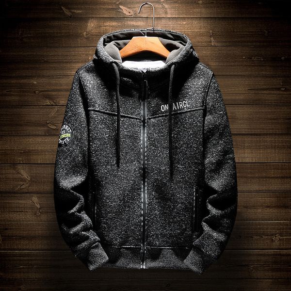 autumn sports jacket men's hooded cardigan sweater thicken knitted trendy brand casual men's kg-7, Black
autumn sports jacket men's hooded cardigan sweater thicken knitted trendy brand casual men's kg-7, Black