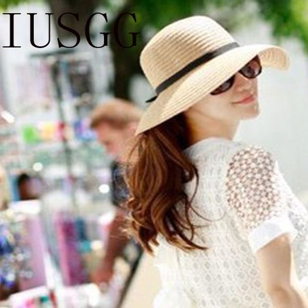 wide brim hats lady sun caps ribbon round flat bow tie straw beach hat panama summer for women casual solid snapback gorras, Blue;gray
wide brim hats lady sun caps ribbon round flat bow tie straw beach hat panama summer for women casual solid snapback gorras, Blue;gray