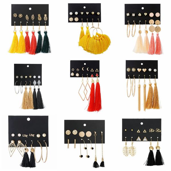 new arrival european and american fashion earrings set long silk tassel earrings bohemian flower pendant female jewelry, Golden;silver
new arrival european and american fashion earrings set long silk tassel earrings bohemian flower pendant female jewelry, Golden;silver
