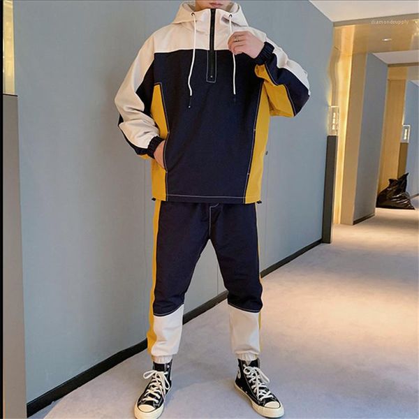 mens 2pcs set pullover jacket sports suits colors panelled mens designer tracksuits hoodies pencil pants fashion, Gray
mens 2pcs set pullover jacket sports suits colors panelled mens designer tracksuits hoodies pencil pants fashion, Gray