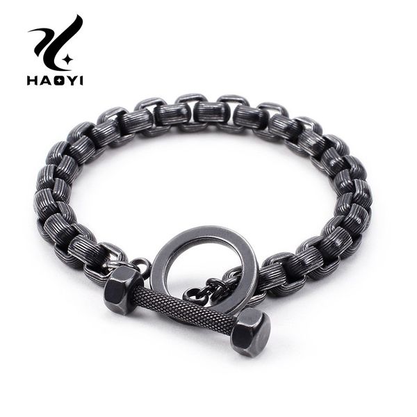 2020 stainless steel dumbbell bracelet for men sport punk style male fitness box chain charm metal jewelry, Black
2020 stainless steel dumbbell bracelet for men sport punk style male fitness box chain charm metal jewelry, Black