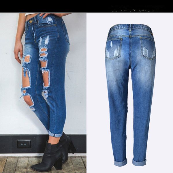 ripped hole boyfriend jeans women casual denim pants summer girl jeans trousers streetwear, Blue
ripped hole boyfriend jeans women casual denim pants summer girl jeans trousers streetwear, Blue