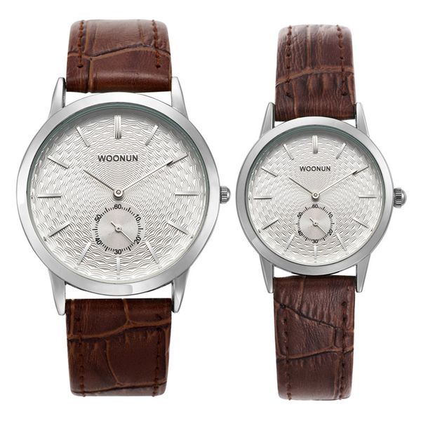 new fashion simple couple watch woonun men women watches leather strap quartz couple watches for lovers, Slivery;brown
new fashion simple couple watch woonun men women watches leather strap quartz couple watches for lovers, Slivery;brown