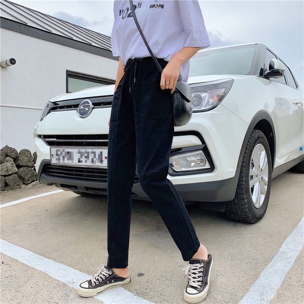 women's jeans s-xl 2 colors 2021 spring korean style women denim pants loose lace up high waist straight womens (z8566), Blue
women's jeans s-xl 2 colors 2021 spring korean style women denim pants loose lace up high waist straight womens (z8566), Blue