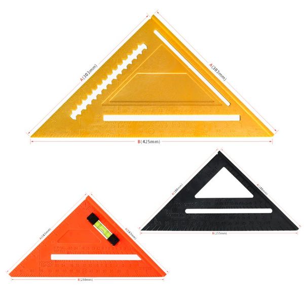 7/12 inch precision triangle ruler angle protractor woodworking square measuring multi-function carpenter tool