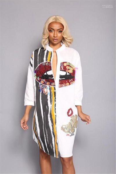 sequins shirt dress long sleeve casual striped pencil dress button fashion street dress women big mouth print, Black;gray
sequins shirt dress long sleeve casual striped pencil dress button fashion street dress women big mouth print, Black;gray