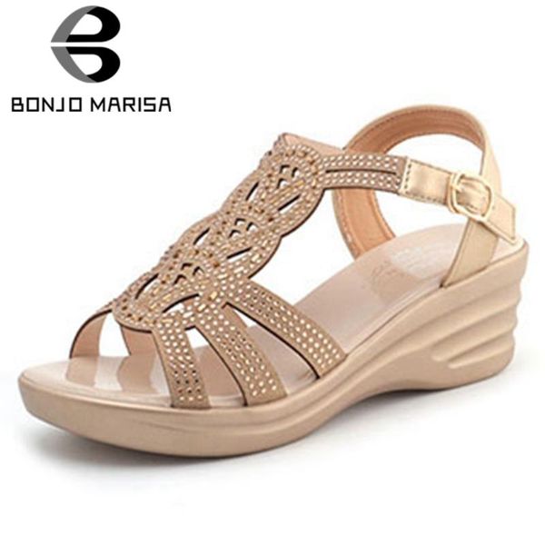 bonjomarisa new arrival rhinetone elegant flat platform sandals women high wedges summer shoes woman, Black
bonjomarisa new arrival rhinetone elegant flat platform sandals women high wedges summer shoes woman, Black