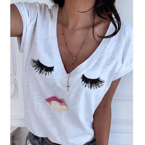 2020 new fashion honey comb soft cotton simple v-neck t-shirt all-match for women, White
2020 new fashion honey comb soft cotton simple v-neck t-shirt all-match for women, White