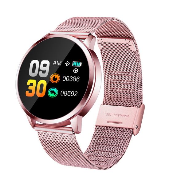 

new q8 oled bluetooth smart watch stainless steel waterproof wearable device smartwatch wristwatch men women fitness tracker