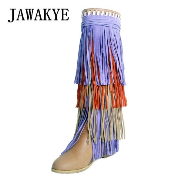 boots suede leather tassel round toe wedge heel bohemian knight knee high shoes women tribal plus size, Black
boots suede leather tassel round toe wedge heel bohemian knight knee high shoes women tribal plus size, Black