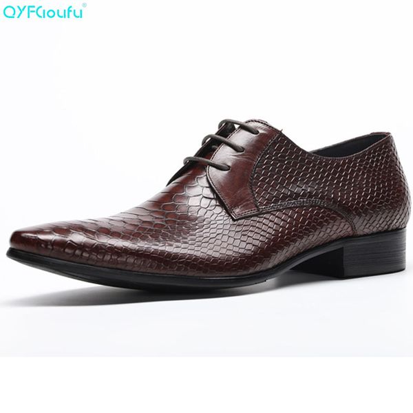 qyfcioufu 2020 fashion genuine leather men dress shoes snake pattern business men shoes designer office lace up pointy toe, Black
qyfcioufu 2020 fashion genuine leather men dress shoes snake pattern business men shoes designer office lace up pointy toe, Black