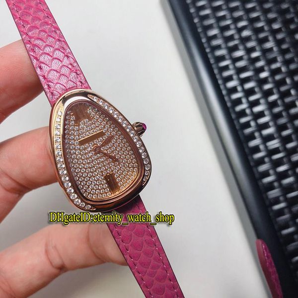 High Quality Serpenti 103129 Rose Gold Diamonds Dial Swiss Quartz Womens Watch Diamonds Bezel Pink Double Circle Leather Strap Lady Watches
High Quality Serpenti 103129 Rose Gold Diamonds Dial Swiss Quartz Womens Watch Diamonds Bezel Pink Double Circle Leather Strap Lady Watches