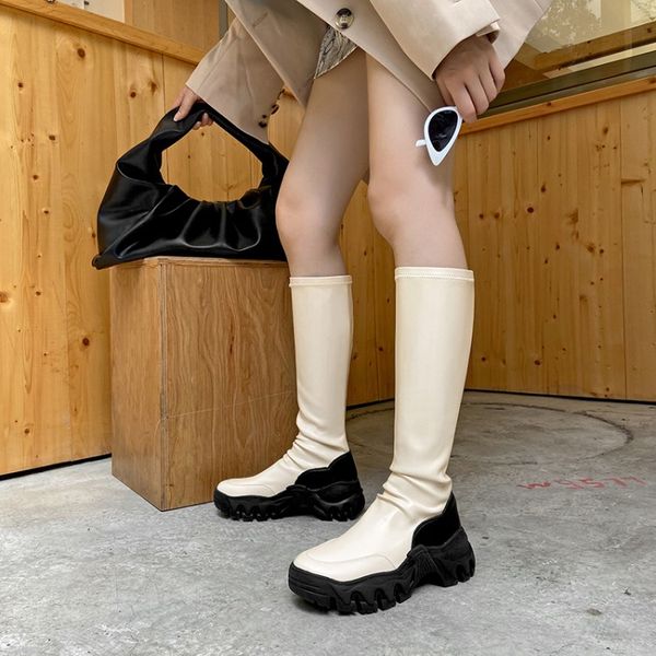 genuine leather woman mid-calf boots fashion platform thick bottom winter shoes pleated woman warm long boot footwear size34-40, Black
genuine leather woman mid-calf boots fashion platform thick bottom winter shoes pleated woman warm long boot footwear size34-40, Black